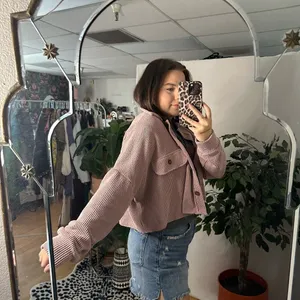 Altar'd State Textured Knit Button Front Jacket Pink Size Medium thumbnail 5