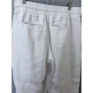 Athleta Cabo Linen Wide Leg‎ Pant White Drawstring Elastic Waist 14 thumbnail 7