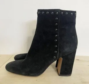Coach Size 7.5 Boots Block Heel Black Studded thumbnail 3