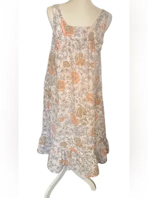 la cera Peach Floral Tiered Cream Nightgown thumbnail 2