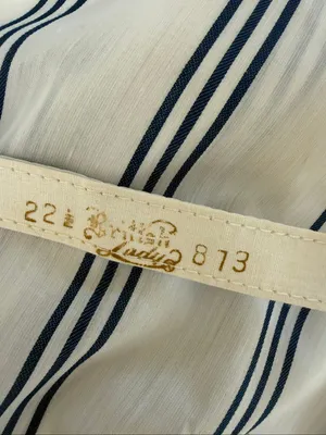 Vintage 70s British Lady House Dress White Blue Stripe 22 2X 3X thumbnail 10