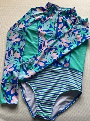 Coolibar Koko Swimsuit Blue thumbnail 1