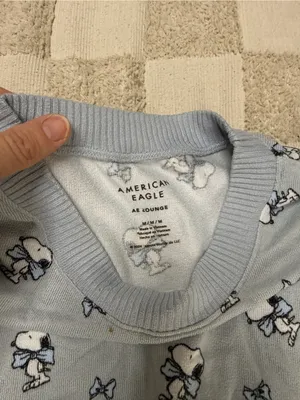 Ae American Eagle Peanuts Bow Plush Pj Pajama Set -‎ Women’s M thumbnail 7