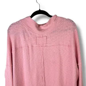 We The Free Pink Free People Casey Ribbed Knit Mock Neck Tunic Longline Sweater thumbnail 10