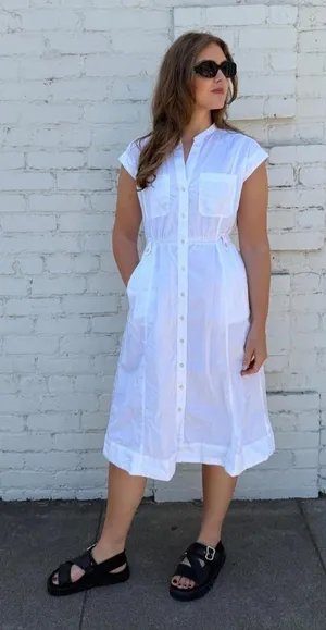 Free Assembly white linen dress with pockets sz S #linendress #bohemian #beach #oldmoney thumbnail 1