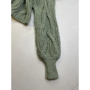 FREE PEOPLE Seasons Change Boxy Sweater Bubble Sleeves in Sage Green Size S thumbnail 9