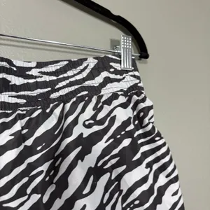 H&M Sport Black & White Zebra Print Running Shorts - Size 10 - Built in Brief thumbnail 5