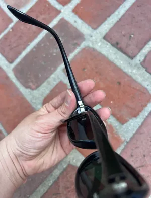 Vintage Black Oval Sunglasses thumbnail 4