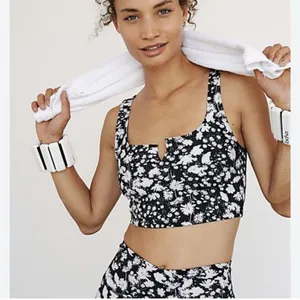 NWT Free People Movement ashford lose control black‎ floral sports bra thumbnail 1