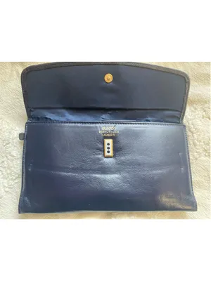 Buxton Vintage Navy Blue Lambskin Leather Wallet Clutch Organizer Kisslock Purse thumbnail 2