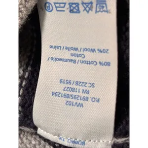 Boden Gray Navy Breton Stripe Wool Cotton Sweater Shoulder Button Nautical Large thumbnail 8