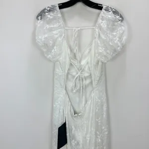 Lulus Blossoming with Charm White Embroidered Tie-Back Midi Dress XL NWT thumbnail 8