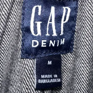 Gap Women's Medium Black Denim Crop Overalls Bib Dungarees Adjustable thumbnail 5