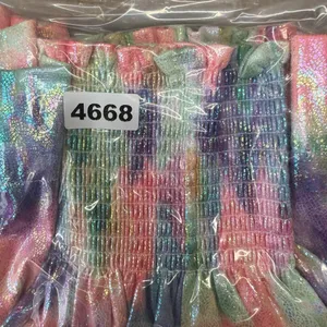 Queen of Sparkles rainbow tie dye smocked party club shorts size xs‎ thumbnail 5