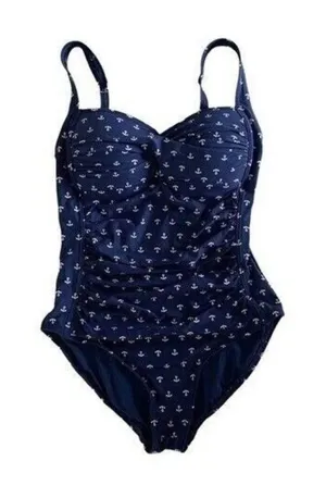 Niptuck Swimsuit One Piece 4 Blue Floral Fit Cup Shaping Swimwear‎ thumbnail 1