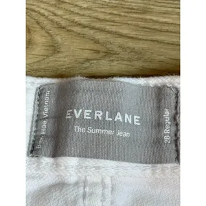 Women's Everlance The Summer Jean white straight leg jeans 100% cotton size 28 thumbnail 3
