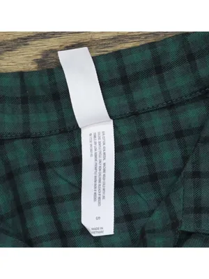 Auden Womens Flannel Long Sleeve Button Down Pajama Shirt 94650411 Green Multi S thumbnail 4