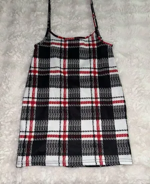 Amazon NWOT Plaid Cami Mini Dress thumbnail 10