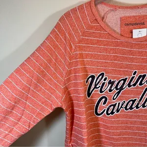 Camp‎ David Women’s Orange Striped Virginia Cavaliers Sweatshirt Medium NWT thumbnail 4