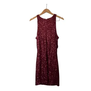 Abound‎ Ruby Red Sequin Dress Size Large Sleeveless Cocktail Party NEW thumbnail 3