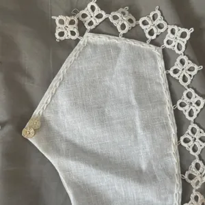 Vtg Handmade White Lace Collar Removable Crochet Trim‎ Cottagecore O/S Bib Neck thumbnail 4