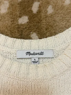 Madewell Knit Sweater Tank Top Ivory Cream Size L Style MN2957 thumbnail 7