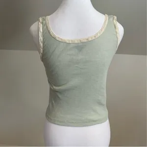 Brandy Melville Ribbed Lace Trim Tank One Size thumbnail 6