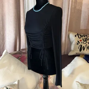 Publix Size M Long Sleeve Black Ribbed Crop Top thumbnail 5