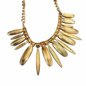 IMAN Global Chic Multicolor Jeweled Gold Tone Spike Statement Necklace thumbnail 5
