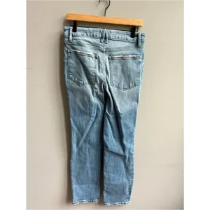 Good American Good Classic Straight Leg Jeans with Knee Slits Indigo123 Size 6 thumbnail 6
