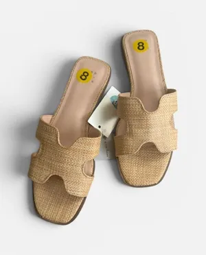 A NEW DAY Straw Slide Sandals Size 8 NEW NWT thumbnail 1