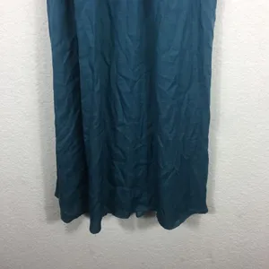 Lulus Unforgettable Night Maxi Dress XS Teal Blue Satin Halter Open Back Beach thumbnail 11