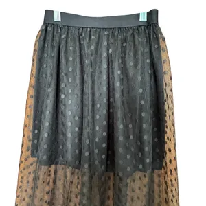 ASTR Sheer Mesh Polka Dot Tulle Maxi Skirt Small Layered‎ Whimsigoth Dark Fairy thumbnail 2