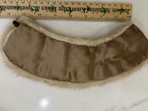 VINTAGE Cream Beige MINK FUR COLLAR Tan‎ SATIN Lining thumbnail 5