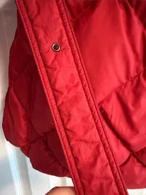 Burberry London Women’s XS Red Hooded Puffer Jacket Belted Double Zip thumbnail 7