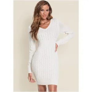 ✨Venus Cable Knit Sweater Sz Medium Cream Dress✨ thumbnail 2