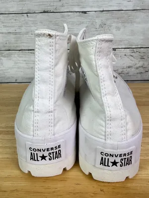 Converse Chuck Taylor All Star Lug Sole Platform Hi Cut White Canvas Sneakers thumbnail 5