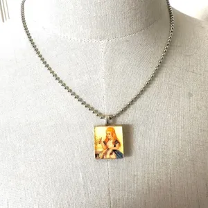 Alice in Wonderland drink me scrabble tile necklace thumbnail 3