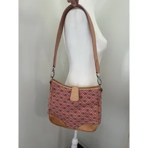 Dooney & Bourke Y2K Vintage Pink Monogram Messenger Shoulder Bag Purse thumbnail 3