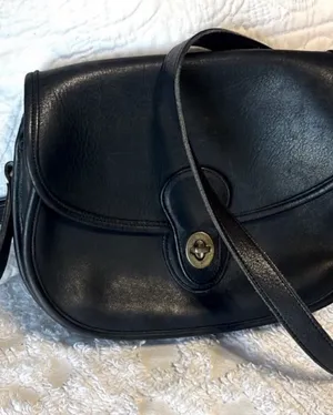 Vintage Coach 9954 Prairie Bag Black Leather Purse thumbnail 1