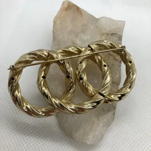 Vintage Lot of 3‎ Gold Tone Pin Brooch Circular Round Napier Interlocking Circle thumbnail 5