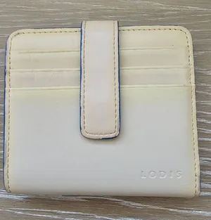 Lodis Leather Compact Bifold Wallet - Cream & Electric Blue - Small Card Case thumbnail 1