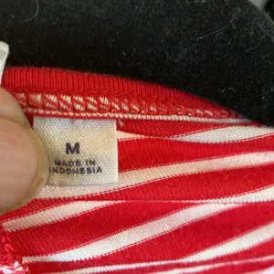 FINAL MARKDOWN GAP Vibrant Red and White Striped t shirt dress medium thumbnail 3