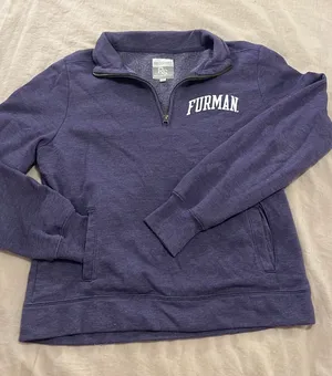 Furman University Quarter Zip Purple Size M thumbnail 1