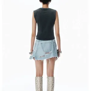 Alexander Wang V-Neck Tank Top in Faded Black Size XS thumbnail 4