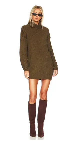 Superdown - Sanja Sweater Dress in Forest Green thumbnail 1