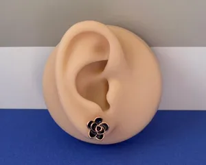 14K Rose Gold Plated Flower Stud Earrings for Women thumbnail 5