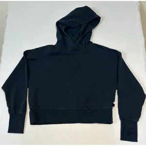 Joy Lab Dark Teal Blue Athletic Crop Sweatshirt Hoodie Size Large thumbnail 3