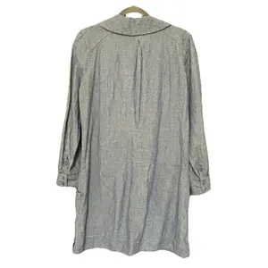 Free People “Done Up In Denim” Sz Small Blue Mini Dress Deep V Shawl Collar Boho thumbnail 11