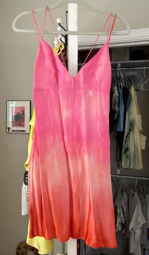 ZARA Tie-Dye Dress Satin thumbnail 1